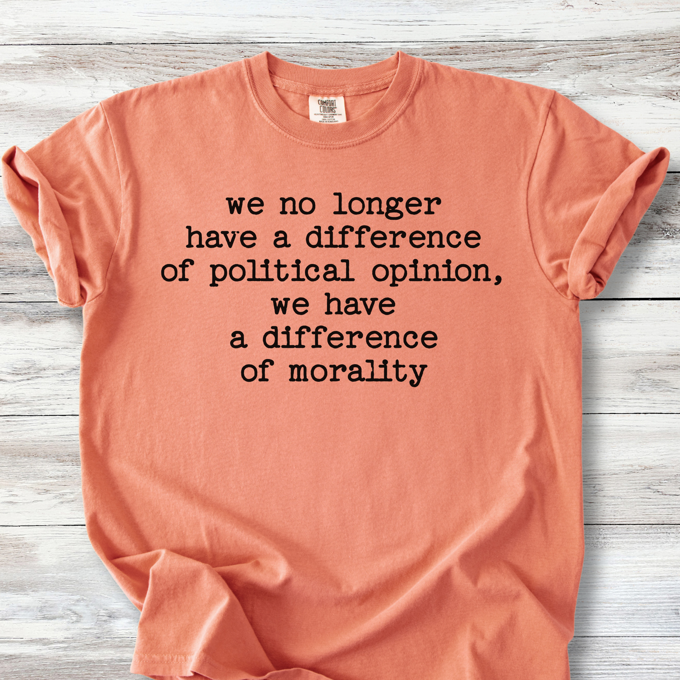 Political Tee Shirts | Difference of Morality Statement T Shirt