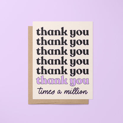 Thank You times a million card - MangoIllustrated - Greeting Cards