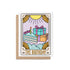 The Birthday Tarot Card Birthday Card — tarot style birthday card with cake, presents and celestial sun rays on pastel, 4.25 x 5.5 in folded A2, by MangoIllustrated