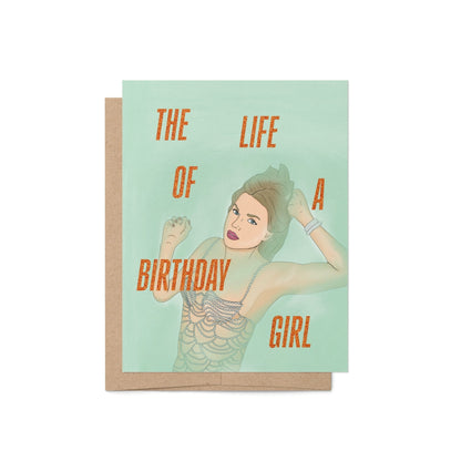 Greeting card with a design of a woman and text &