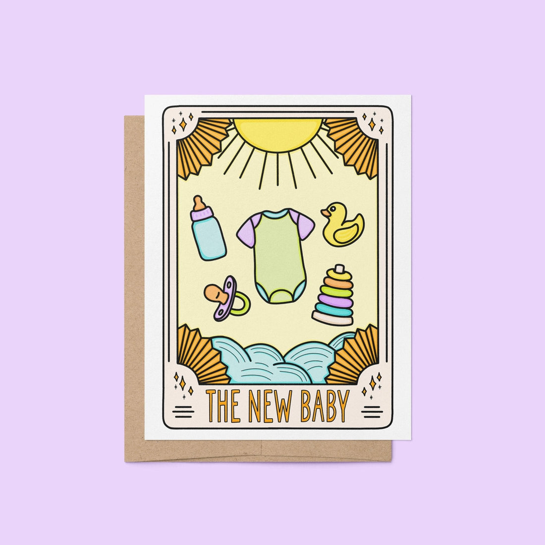 The New Baby Tarot Card Congratulations Card - MangoIllustrated - Greeting Cards