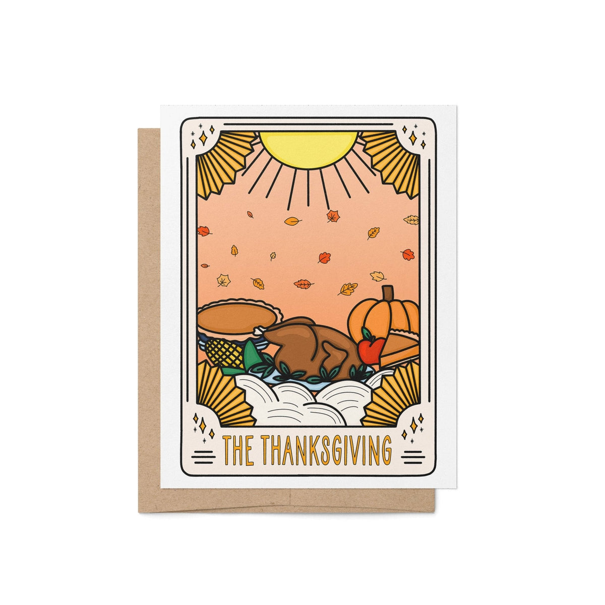 The Thanksgiving Tarot card — tarot style illustrated Thanksgiving card, A2 4.25 x 5.5 inches, by MangoIllustrated