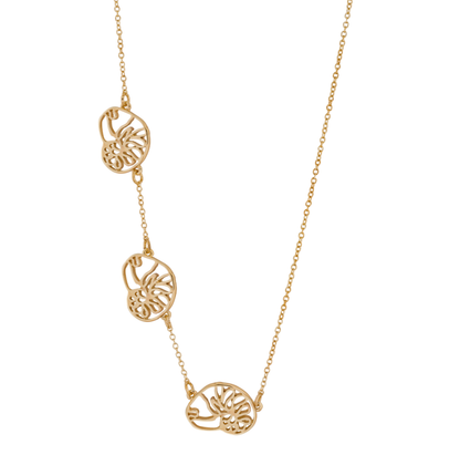triple natica shell adjustable collar necklace