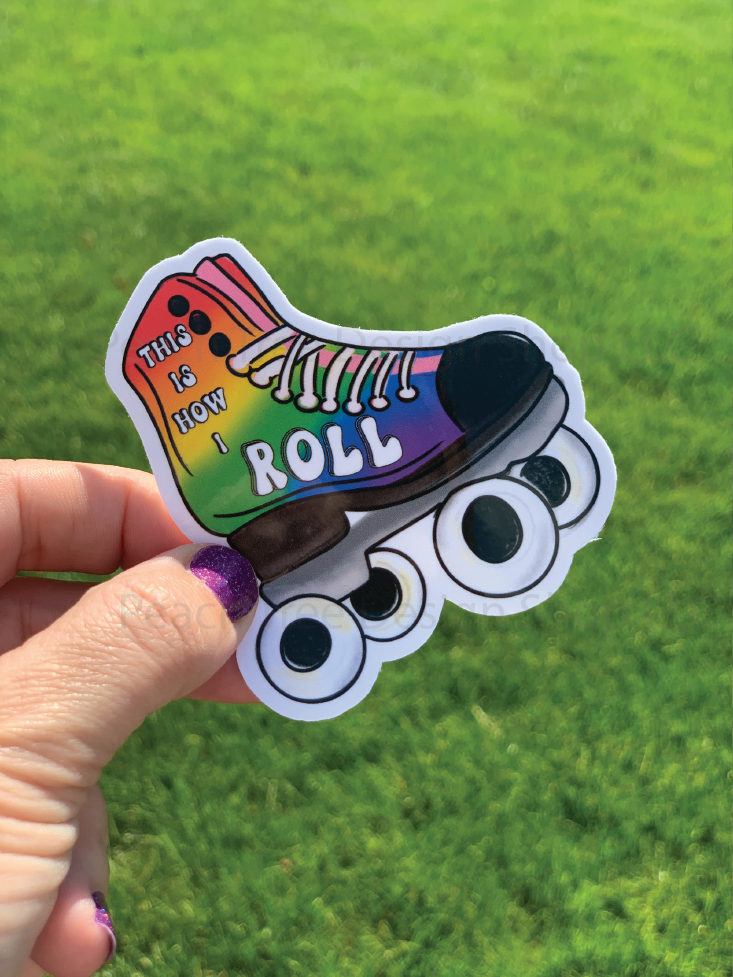 LGBTQ+ Pride Roller Skate Handmade Stickers
