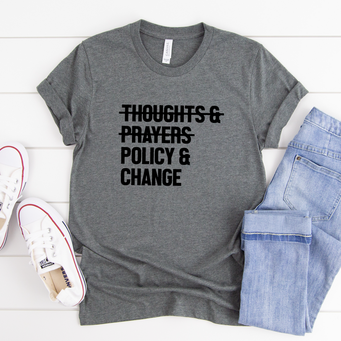 Policy And Change Not Thoughts And Prayers Unisex T-Shirt - Resistance Nation