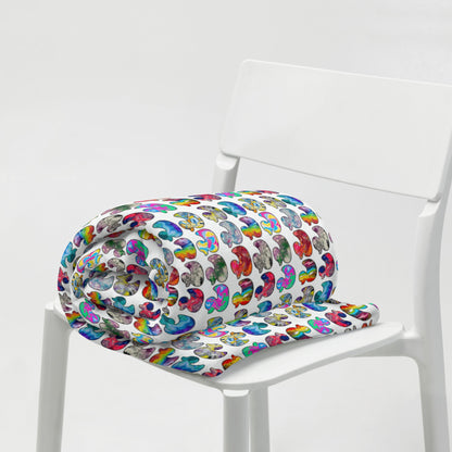 Abstract Rainbow Ducks Throw Blanket
