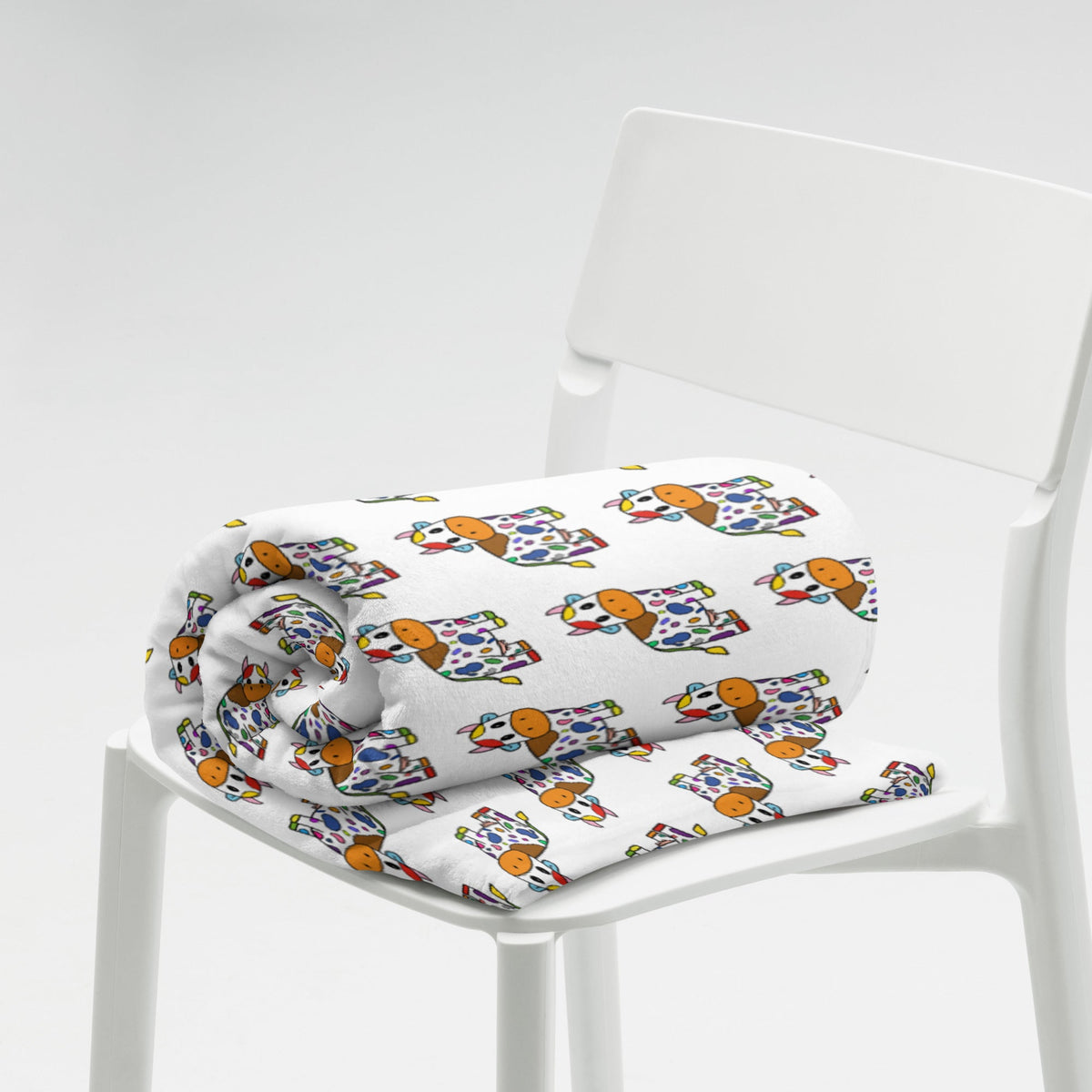 Rainbow Cow Throw Blanket
