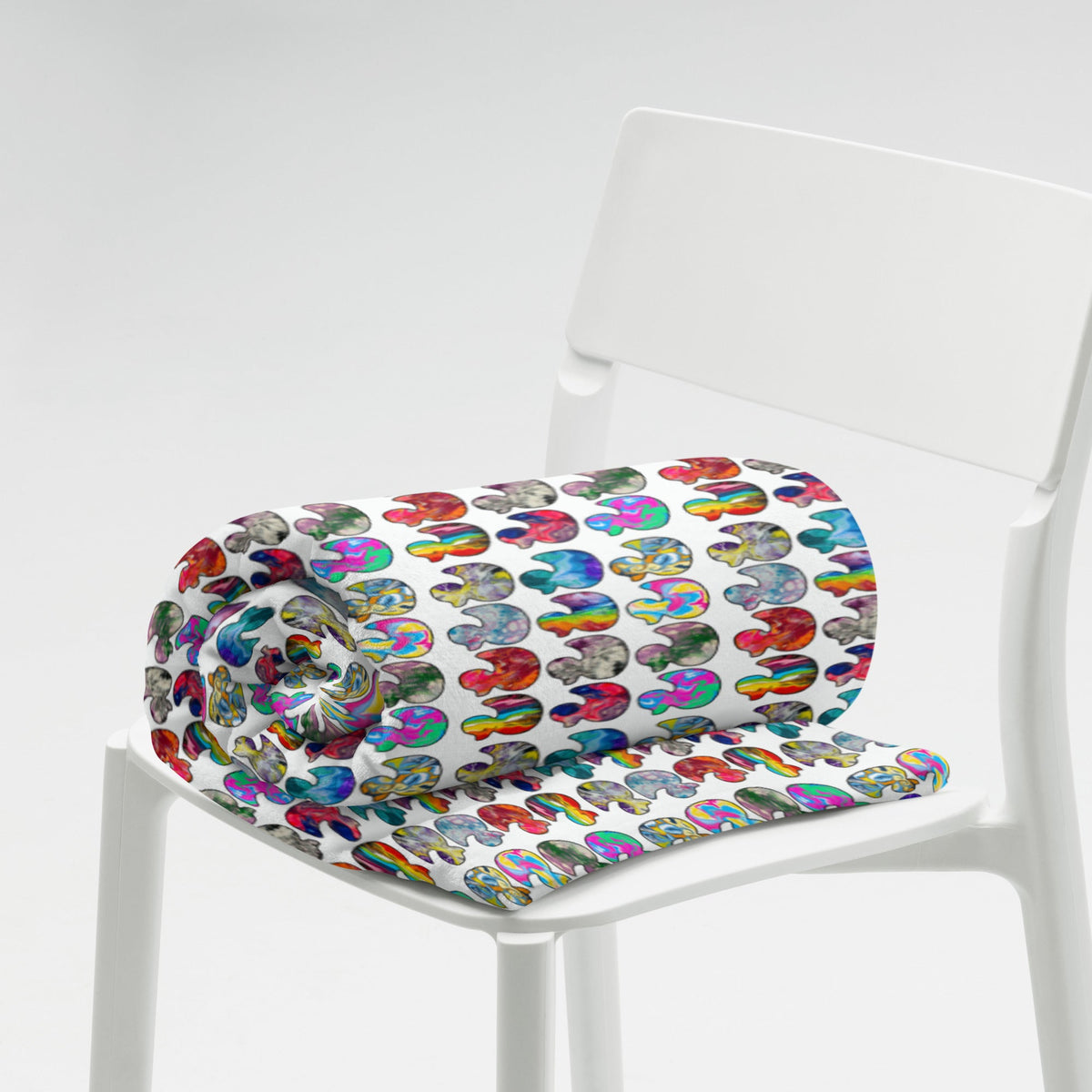 Abstract Rainbow Ducks Throw Blanket