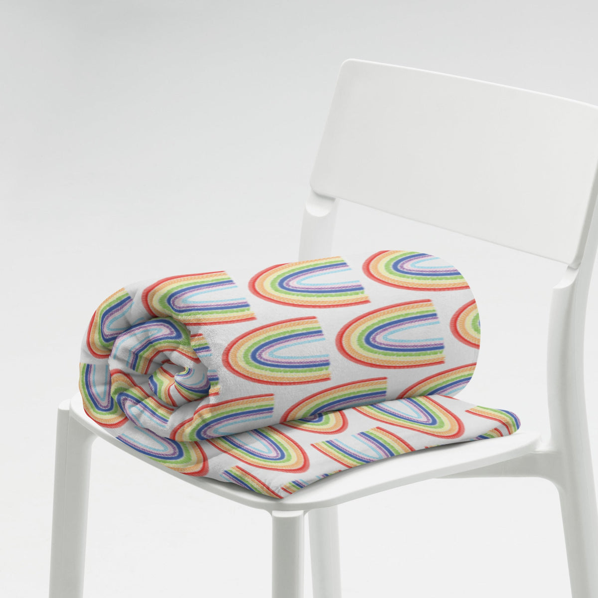 Fiber Art Rainbow Throw Blanket