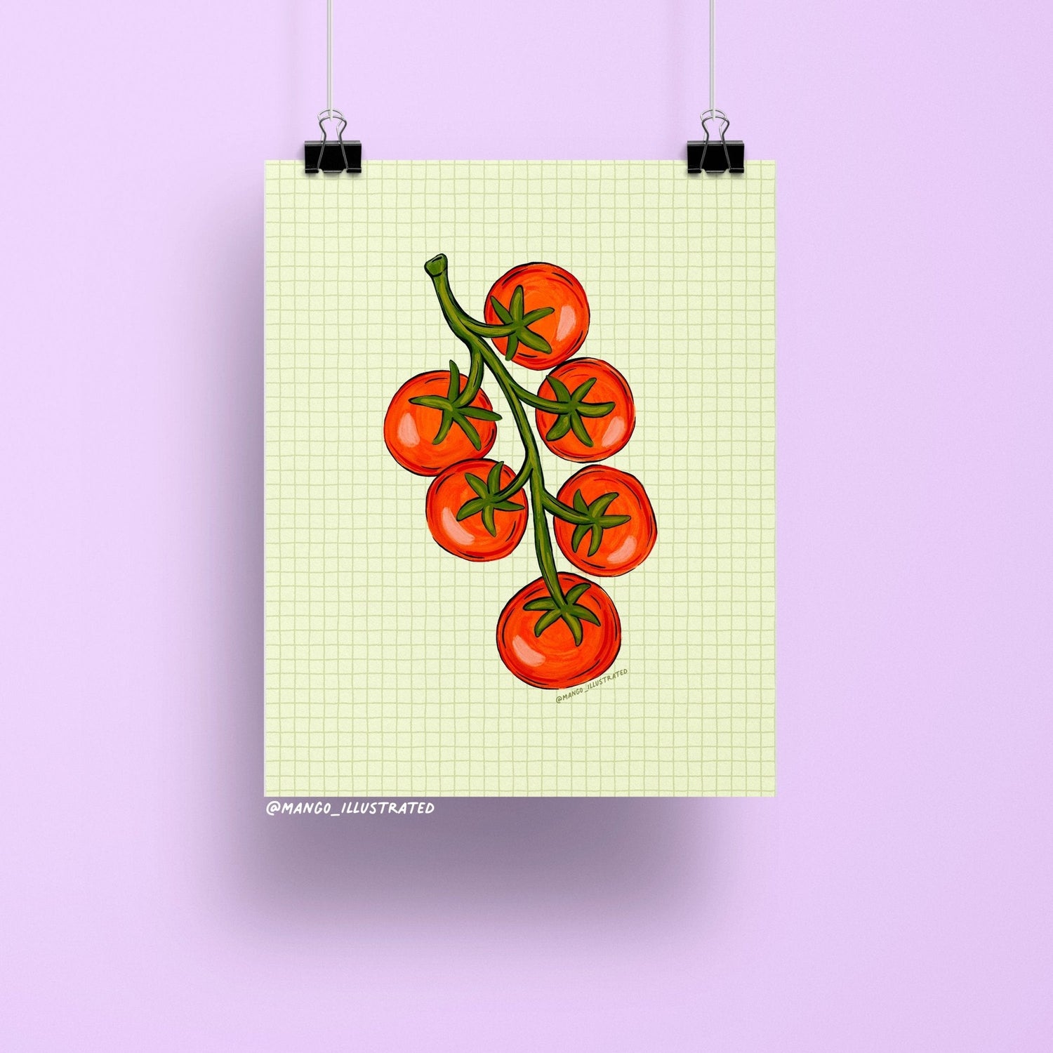 Tomato Summer art print, tomato girl summer decor