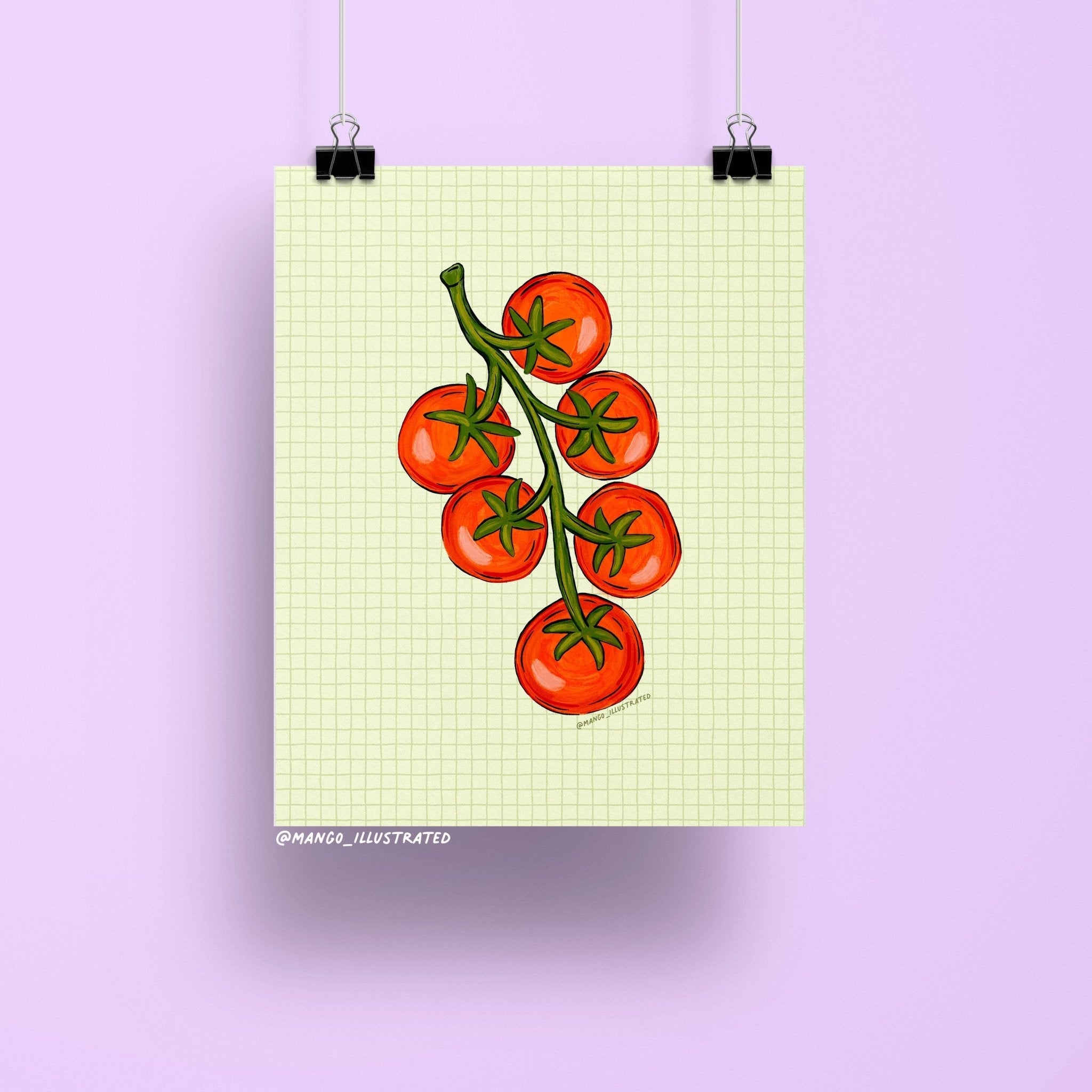 Tomato Summer art print, tomato girl summer decor