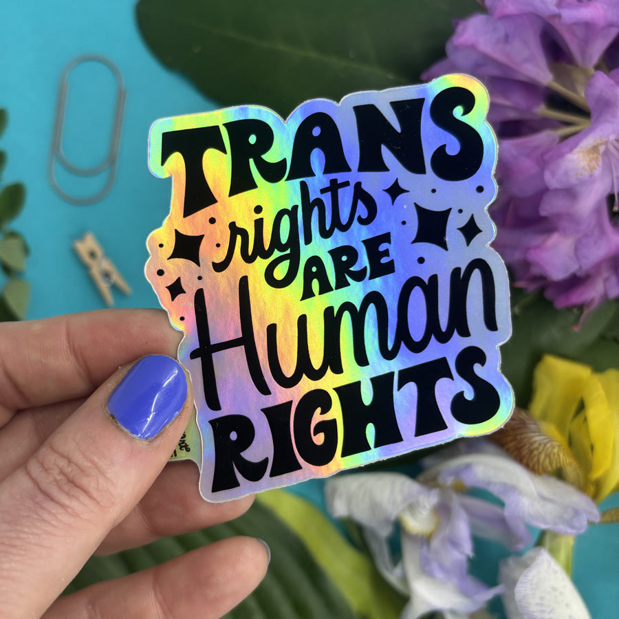 Holographic sticker with &