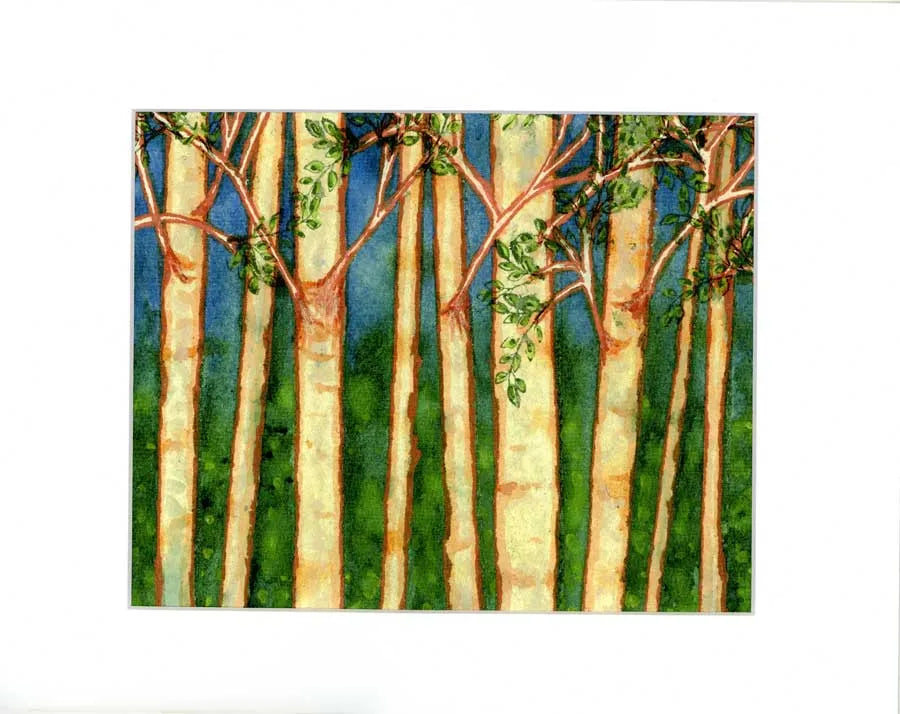Birch Forest Abstract Giclee’ Art Print