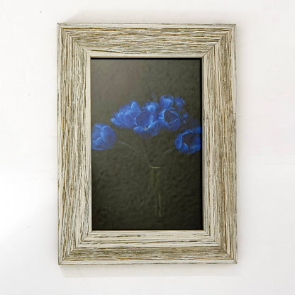 Framed Print Electric Blue Tulips Bouquet 4x6
