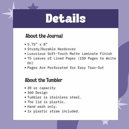 The Classics Tumbler and Journal Bundle, Black and White