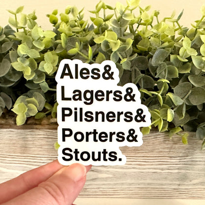 types of beer sticker