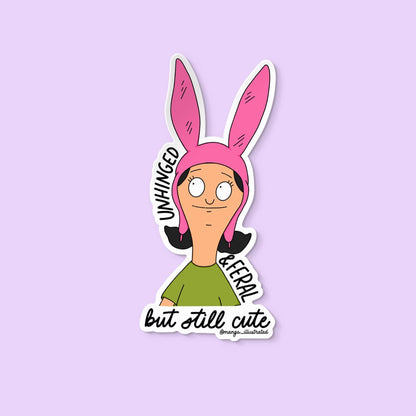 Unhinged and feral but still cute Louise Belcher sticker - MangoIllustrated - Sticker
