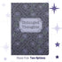 Funny dark floral softcover journal with hand-lettered Unhinged Thoughts title on lavender vintage label, periwinkle botanical pattern on charcoal background, available in two sizes