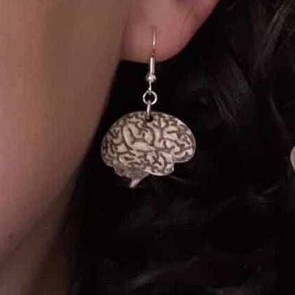Unique Human Brain Earrings | Quirky Anatomy Jewelry - Cate&