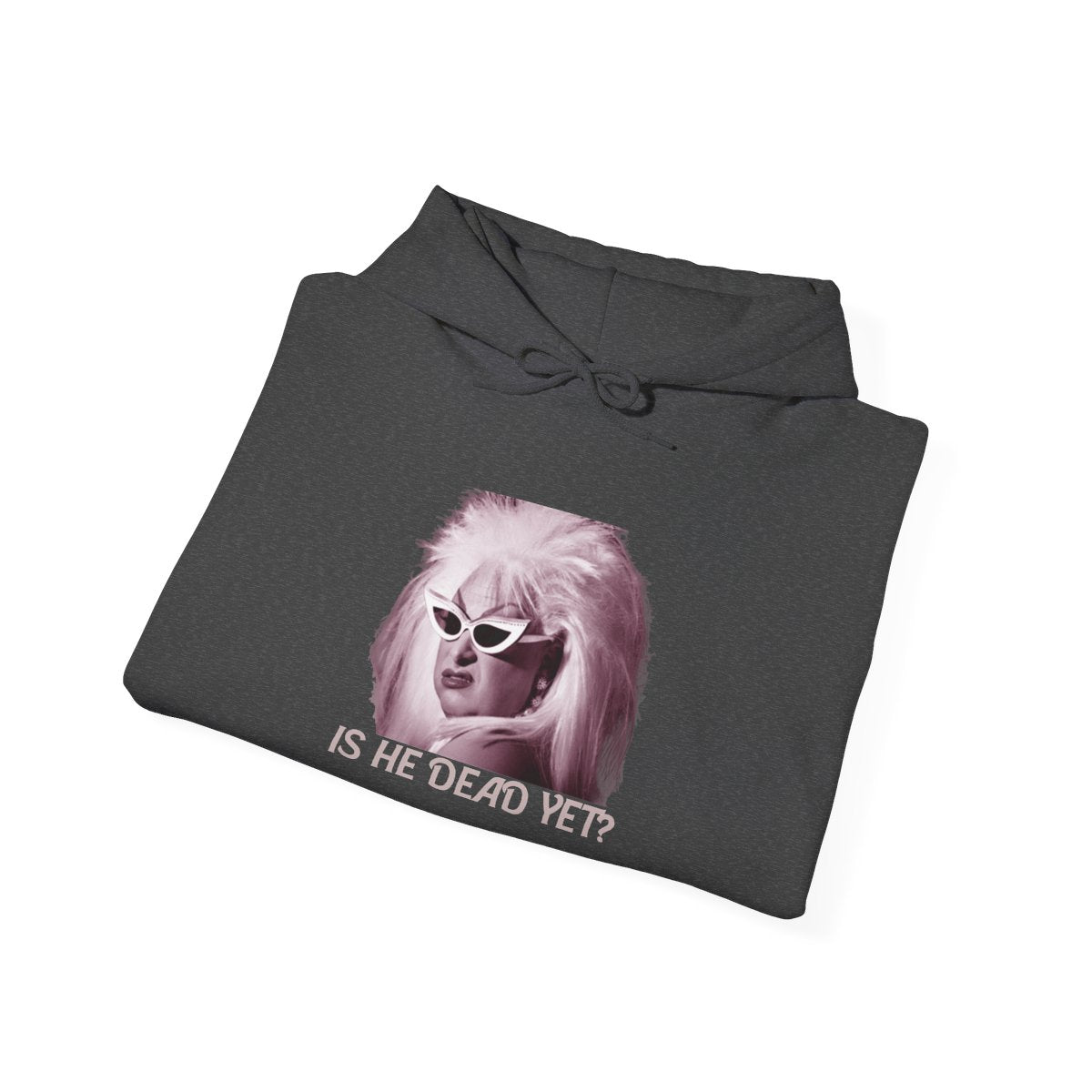 Is He Dead Yet? Divine Portrait Hoodie — Retro Drag Statement Pullover