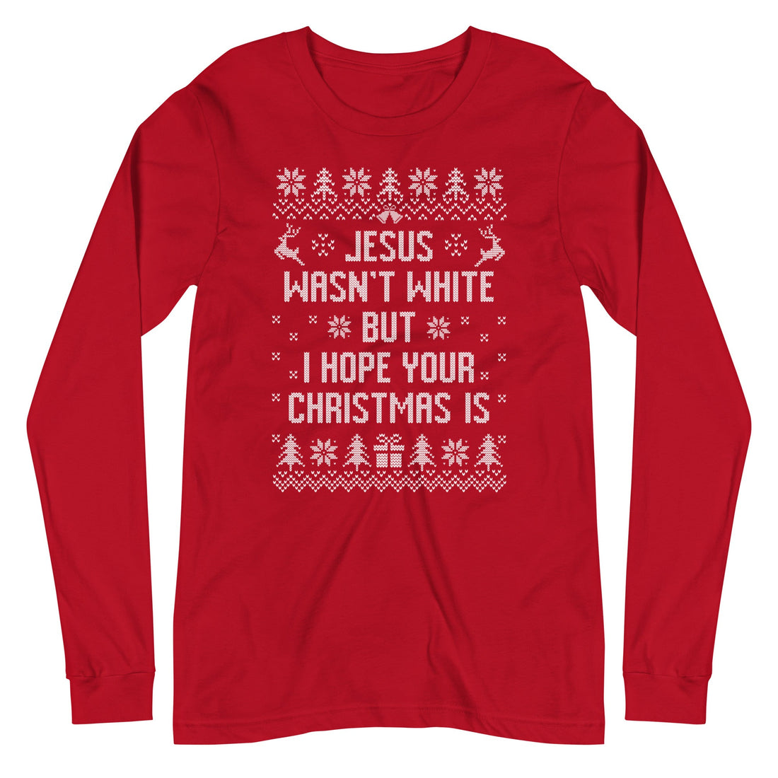 BROWN JESUS - RED LONG SLEEVE SHIRT