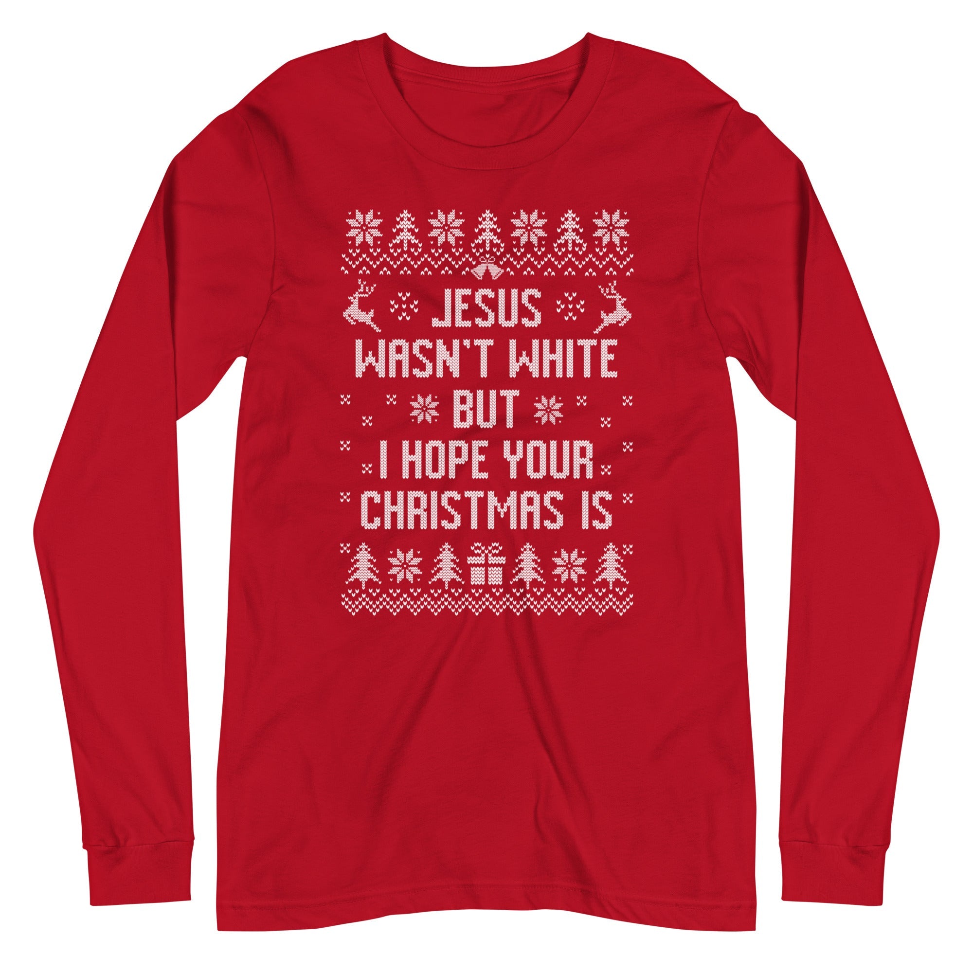BROWN JESUS - RED LONG SLEEVE SHIRT