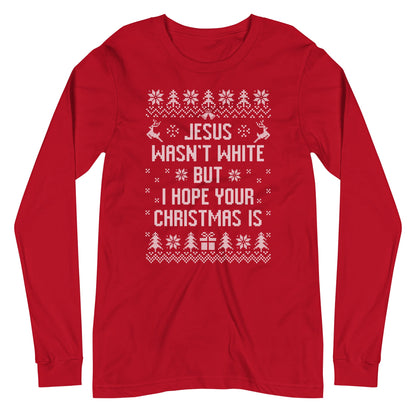 BROWN JESUS - RED LONG SLEEVE SHIRT