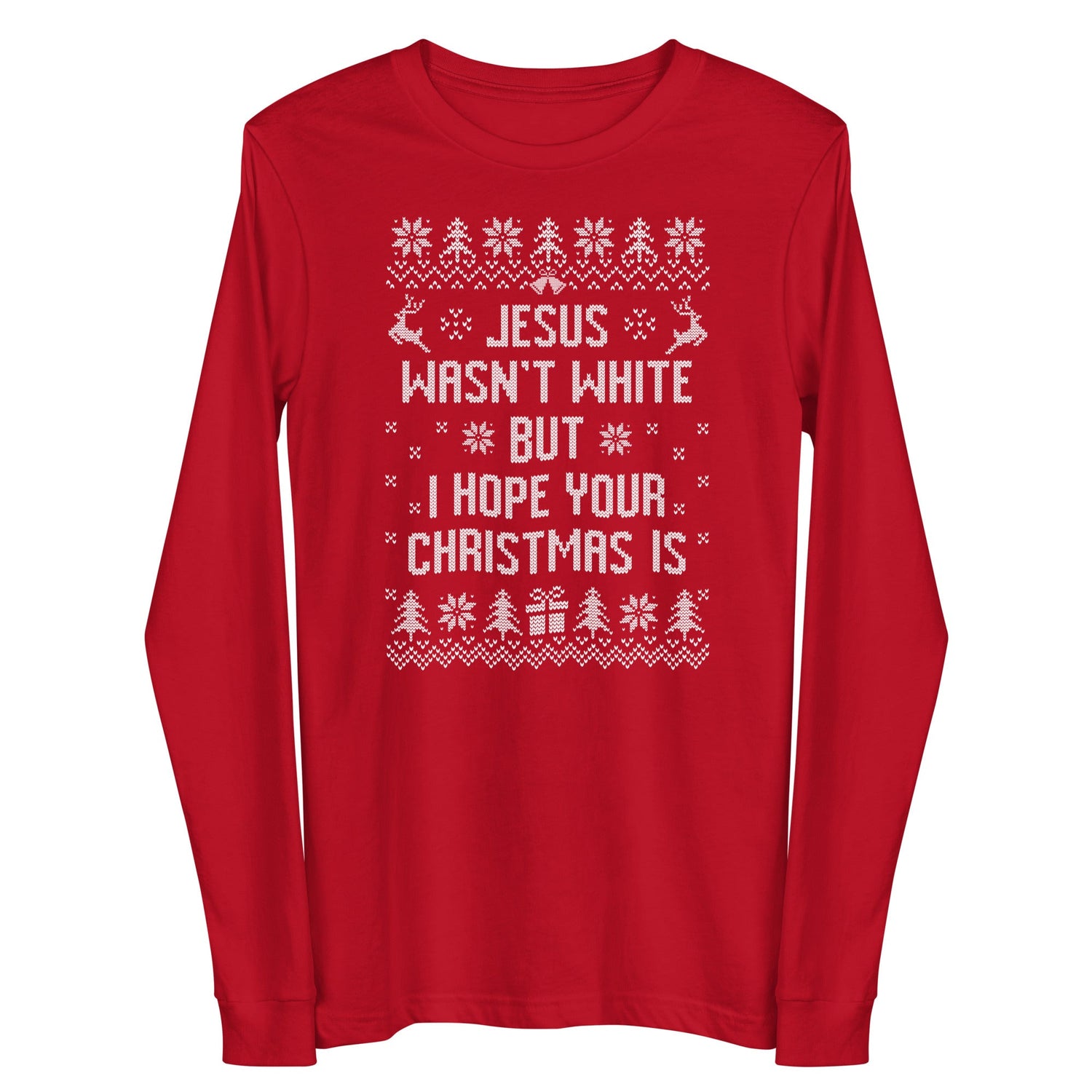 BROWN JESUS - RED LONG SLEEVE SHIRT