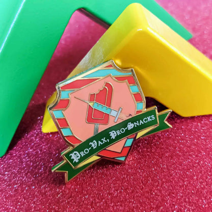 Vax &amp; Snacks hard enamel pin (Ate Too Much Watermelon version)