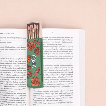 Zodiac Matchbox Bookmarks | Die-Cut Floral Astrology Bookmarks