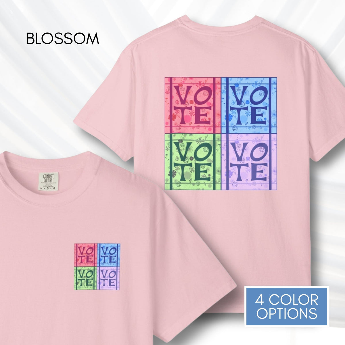 vote-pop-art-unisex-graphic-tshirt-voter-engagement-tee-hand-drawn-blossom