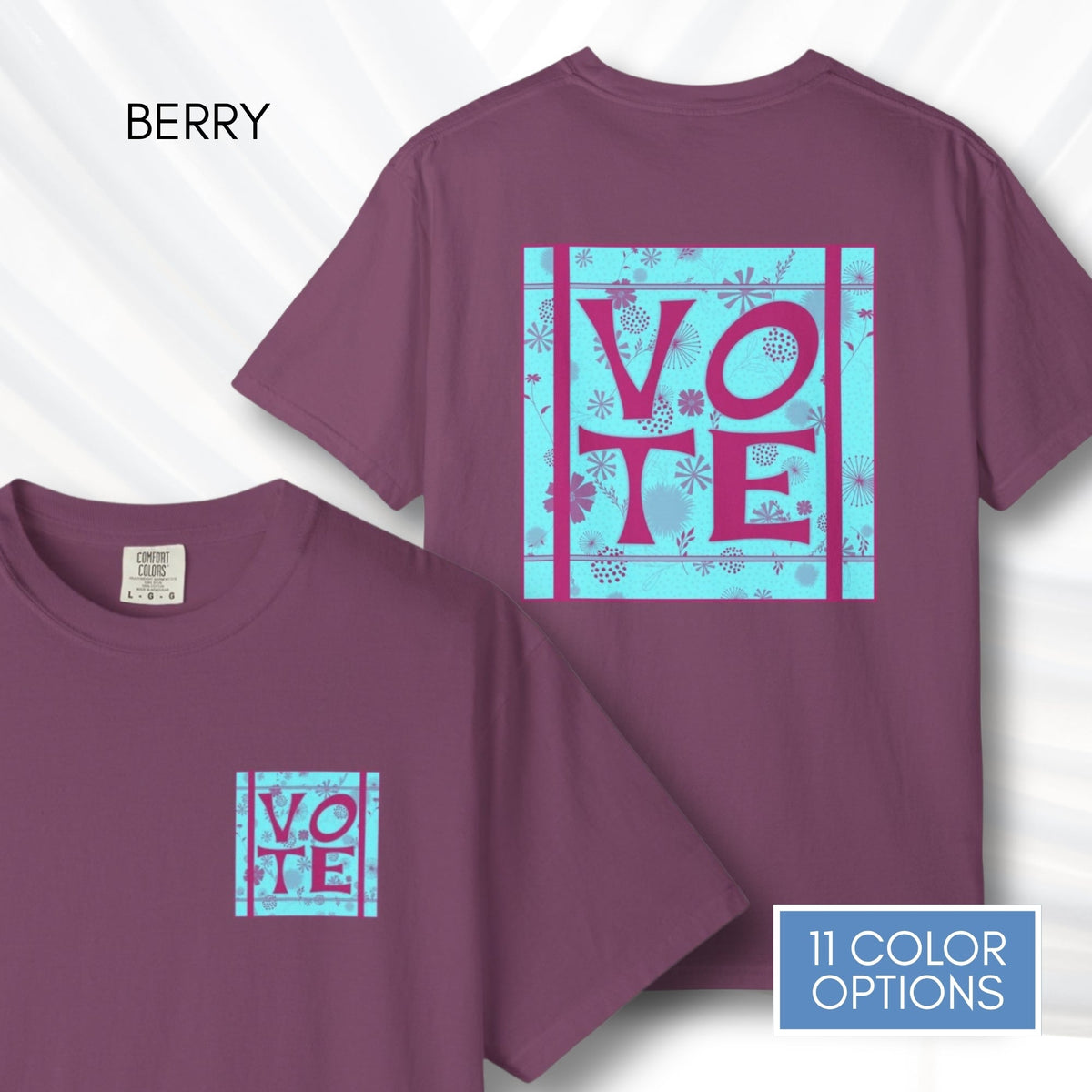 vote-unisex-graphic-tshirt-voter-engagement-tee-hand-drawn-art-berry