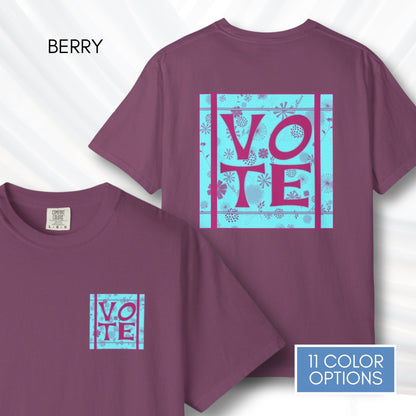 vote-unisex-graphic-tshirt-voter-engagement-tee-hand-drawn-art-berry