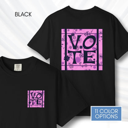 vote-unisex-graphic-tshirt-voter-engagement-tee-hand-drawn-art-black