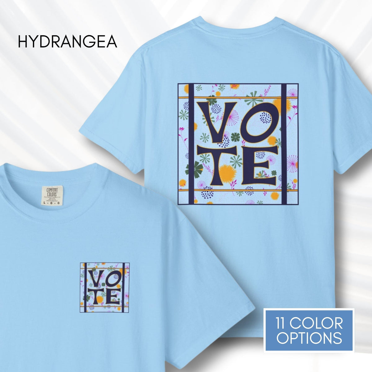 vote-unisex-graphic-tshirt-voter-engagement-tee-hand-drawn-art-hydrangea