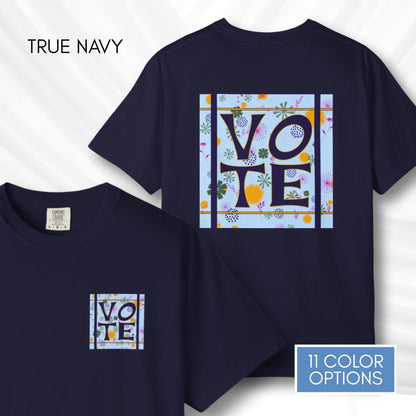 vote-unisex-graphic-tshirt-voter-engagement-tee-hand-drawn-art-true-navy