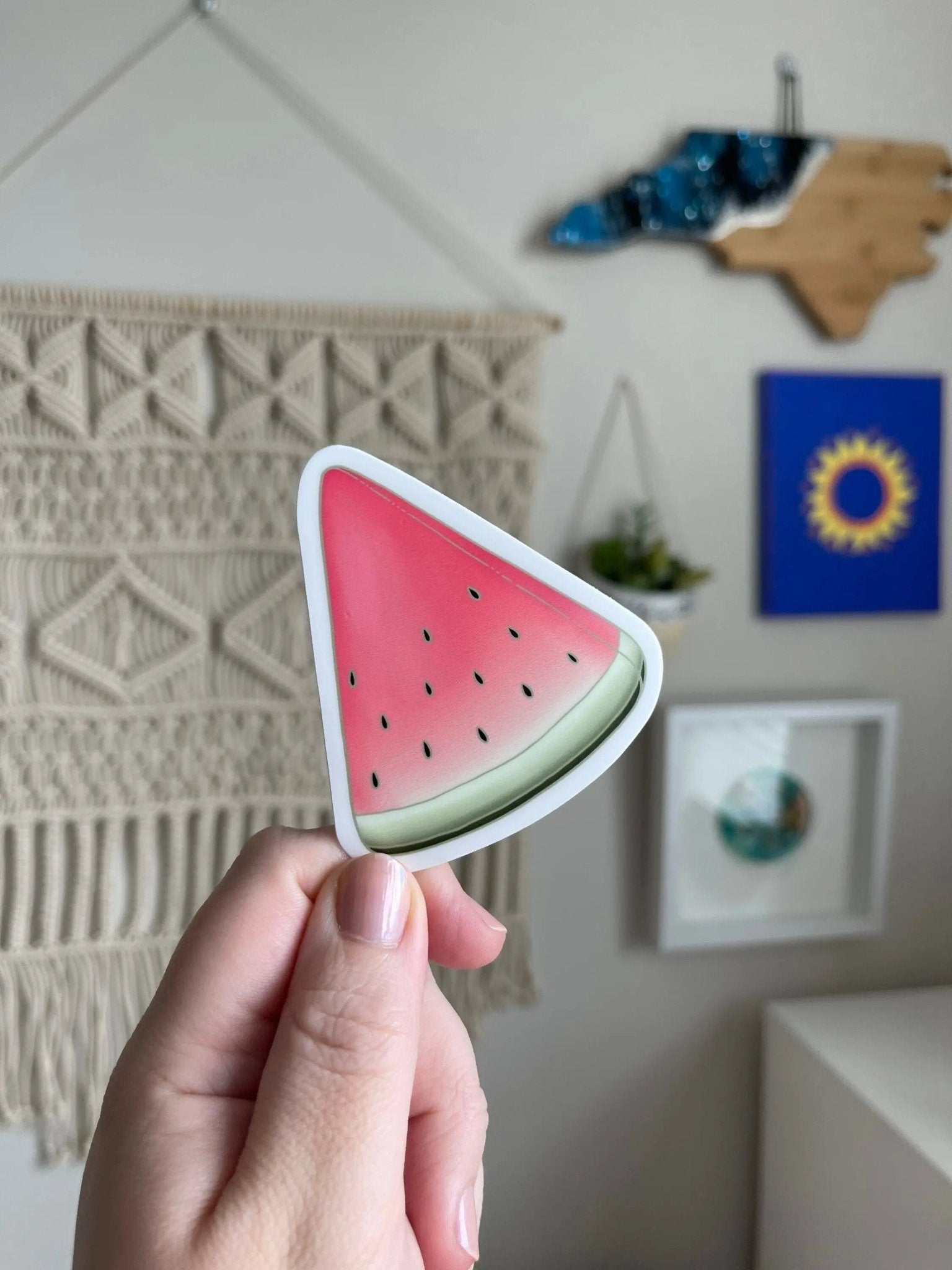 Watermelon slice sticker — illustrated watermelon decal for notebooks and tumblers by indie artist MangoIllustrated