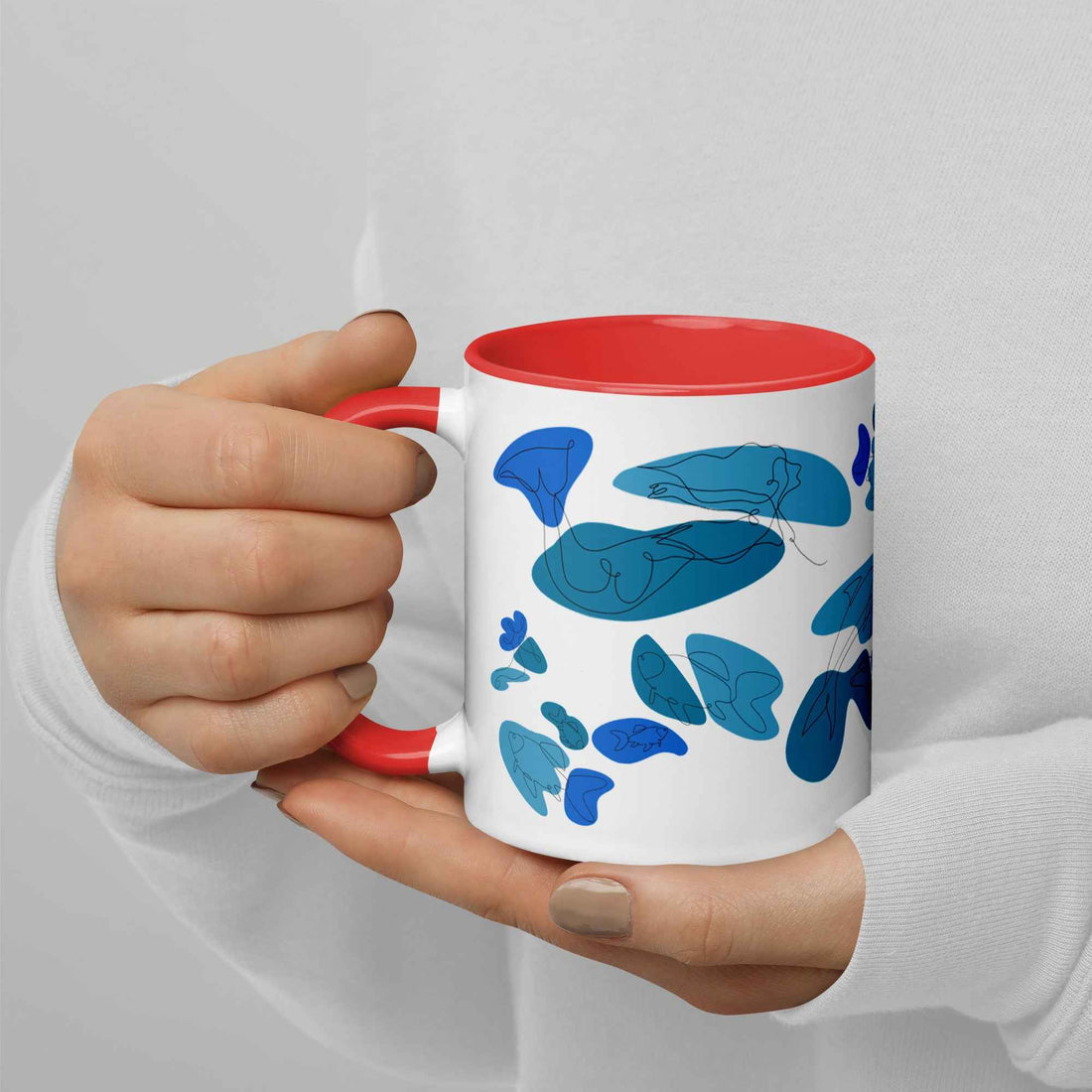 Condo Beach Mug with Ocean Theme and Color Inside