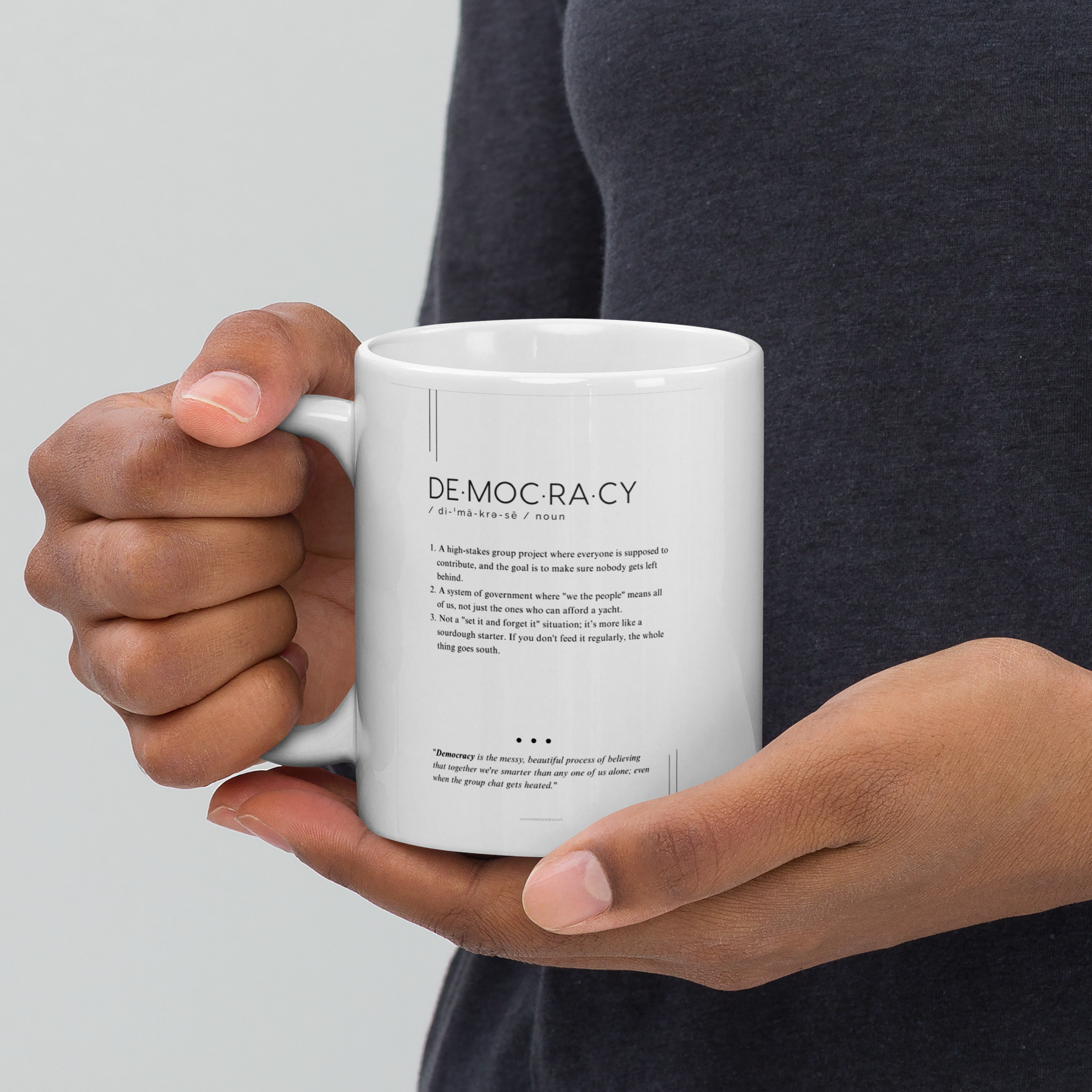 Coffee Mug (11oz) - Democracy - Defined: Terms for Our Time (Black or White)