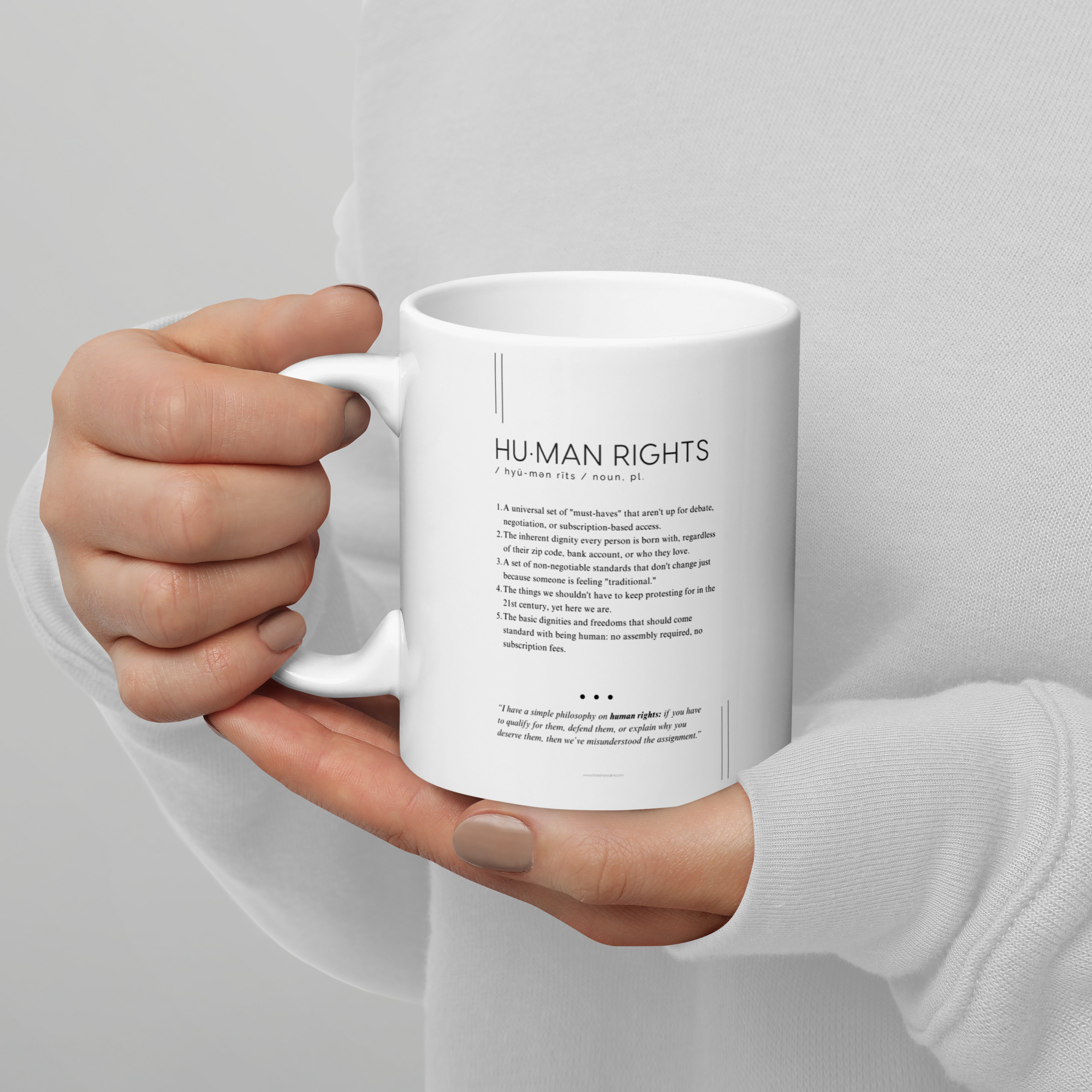 Coffee Mug (11oz) - Human Rights - Defined: Terms for Our Time (Black or White)