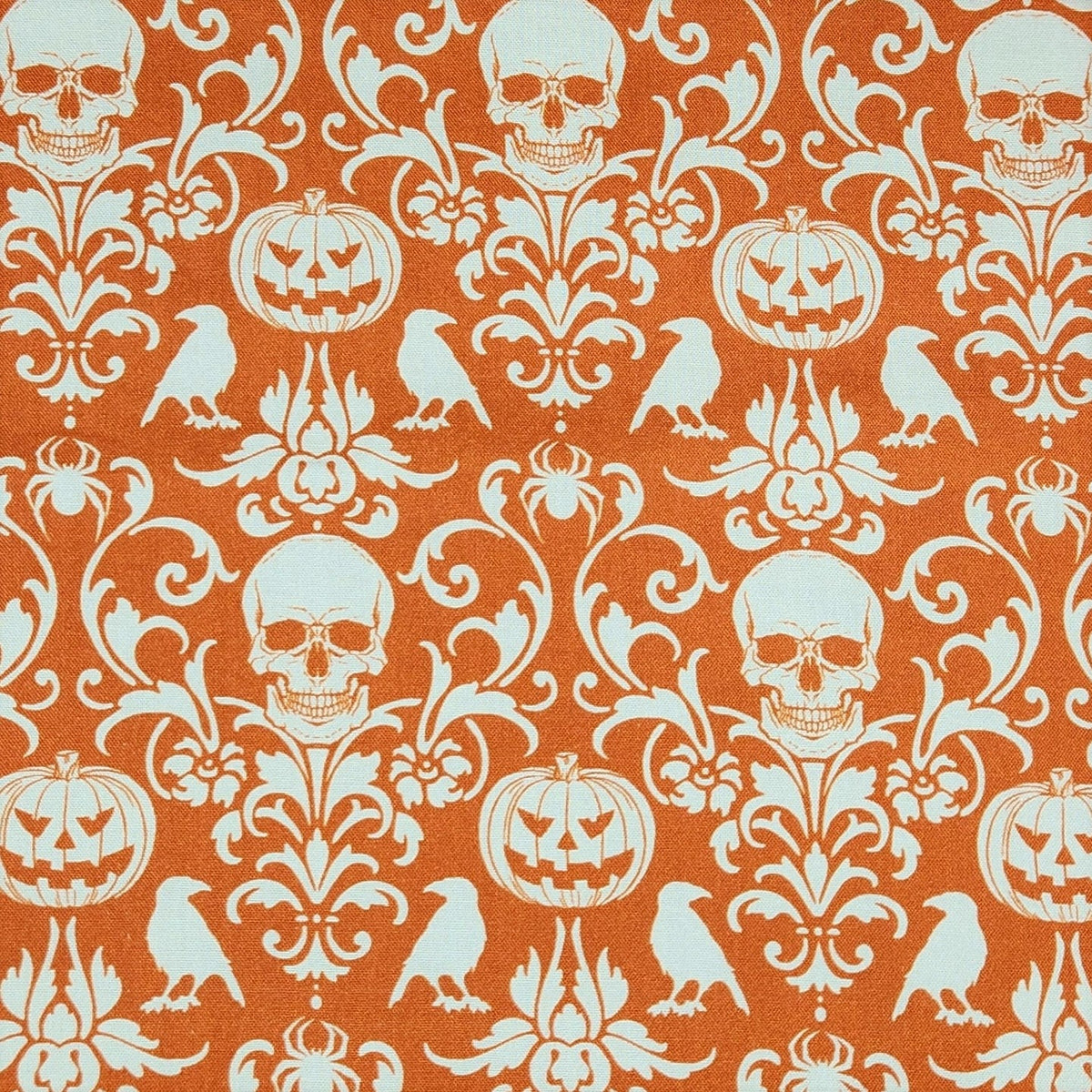 100% Cotton Napkins - Set of 2 -  Halloween White + Orange