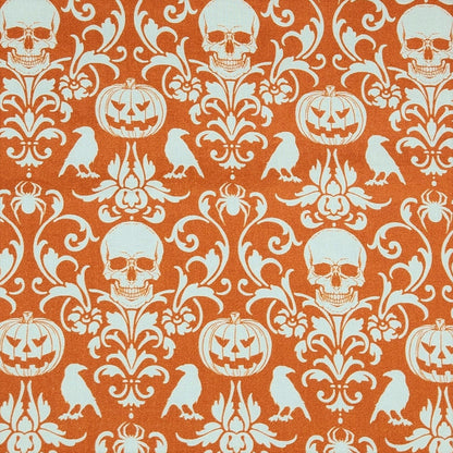 100% Cotton Napkins - Set of 2 -  Halloween White + Orange