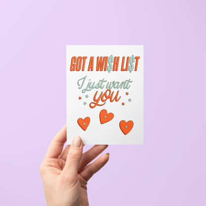 Wi$h Li$t love card - MangoIllustrated - Greeting Cards