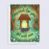 Greeting card with a wishing well in a forest and &