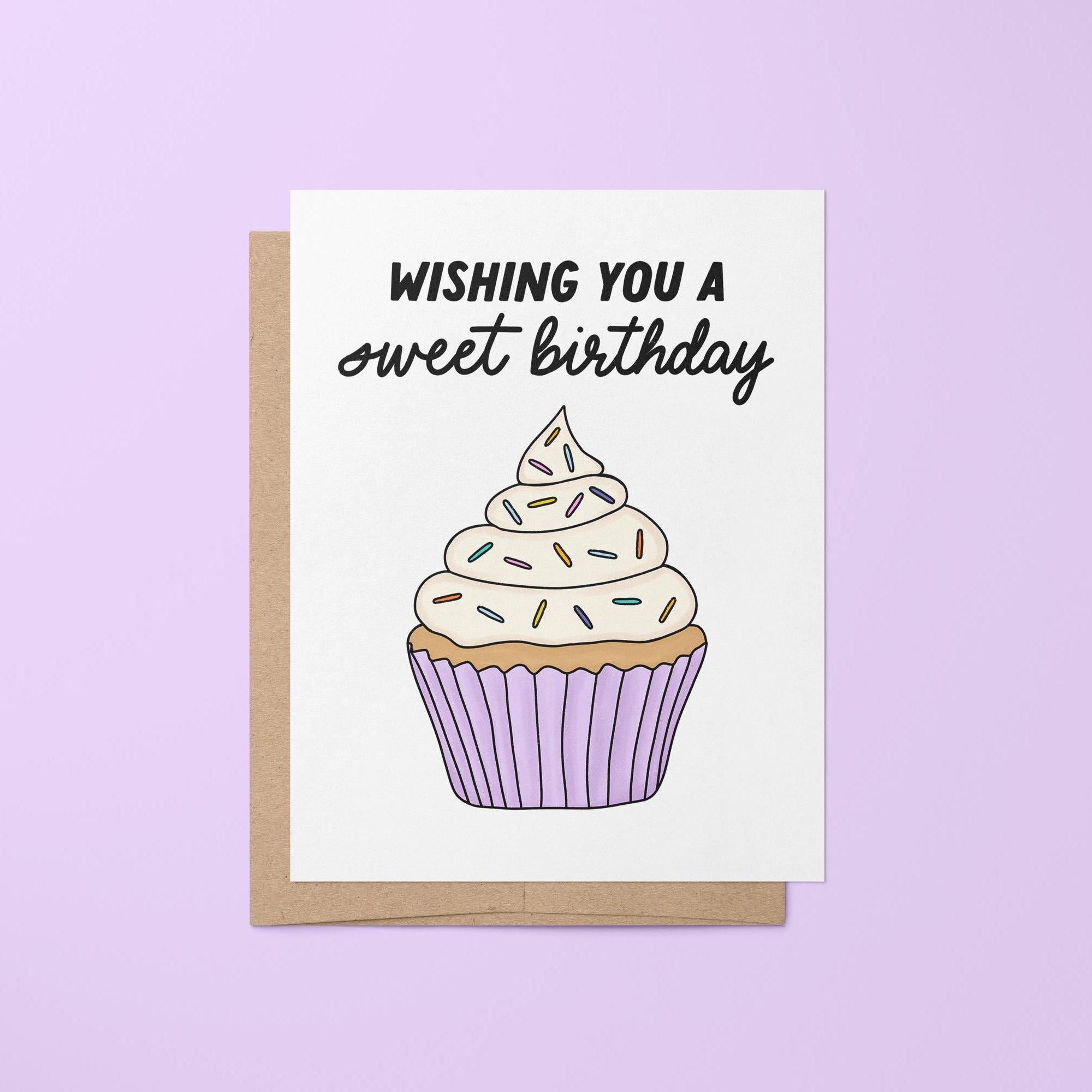 Wishing you a sweet birthday greeting card - MangoIllustrated - Greeting Cards
