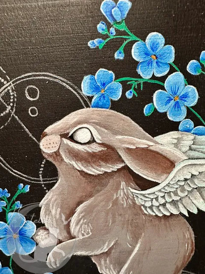 Fantasy Angel Bunny Painting Print, Celestial Rabbit