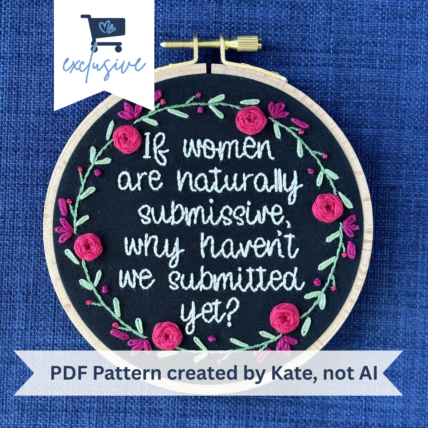 Little Blue Market Exclusive. PDF pattern created by Kate, not AI. "If women are naturally submissive, why haven&