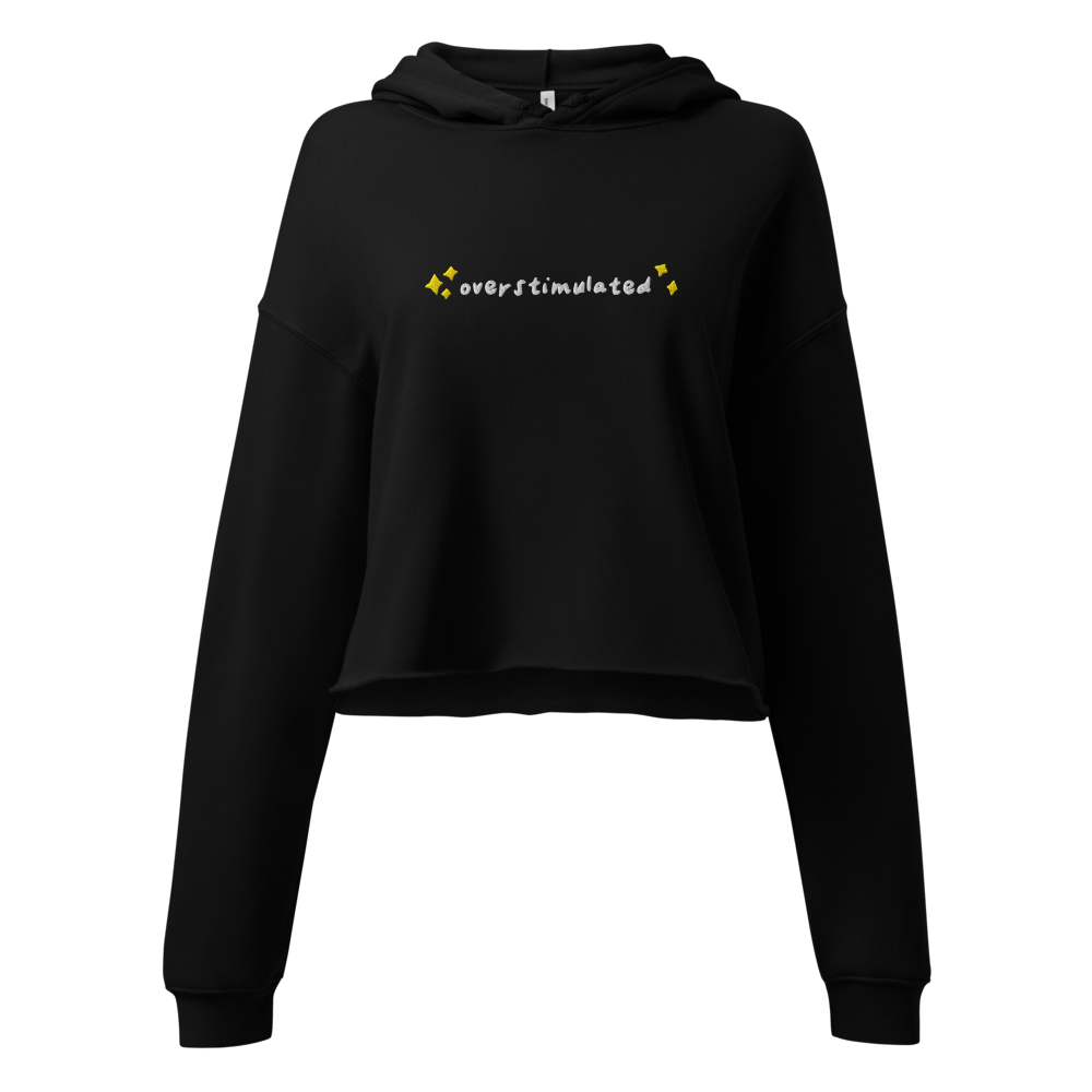 Overstimulated Embroidered Crop Hoodie