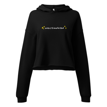 Overstimulated Embroidered Crop Hoodie