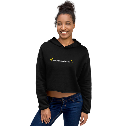 Overstimulated Embroidered Crop Hoodie